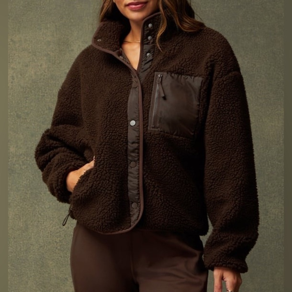 Fabletics Dark Brown Sherpa Jacket